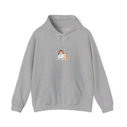 Pet Mom Illustration Hoodie | pet owner matching, paw print design
