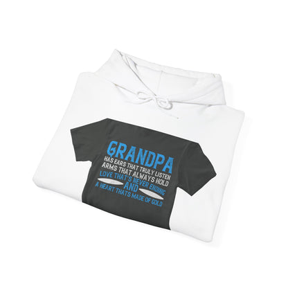 Grandpa has ears that truly listen arms that always hold-02 — Unisex Heavy Blend Hoodie (G18500)