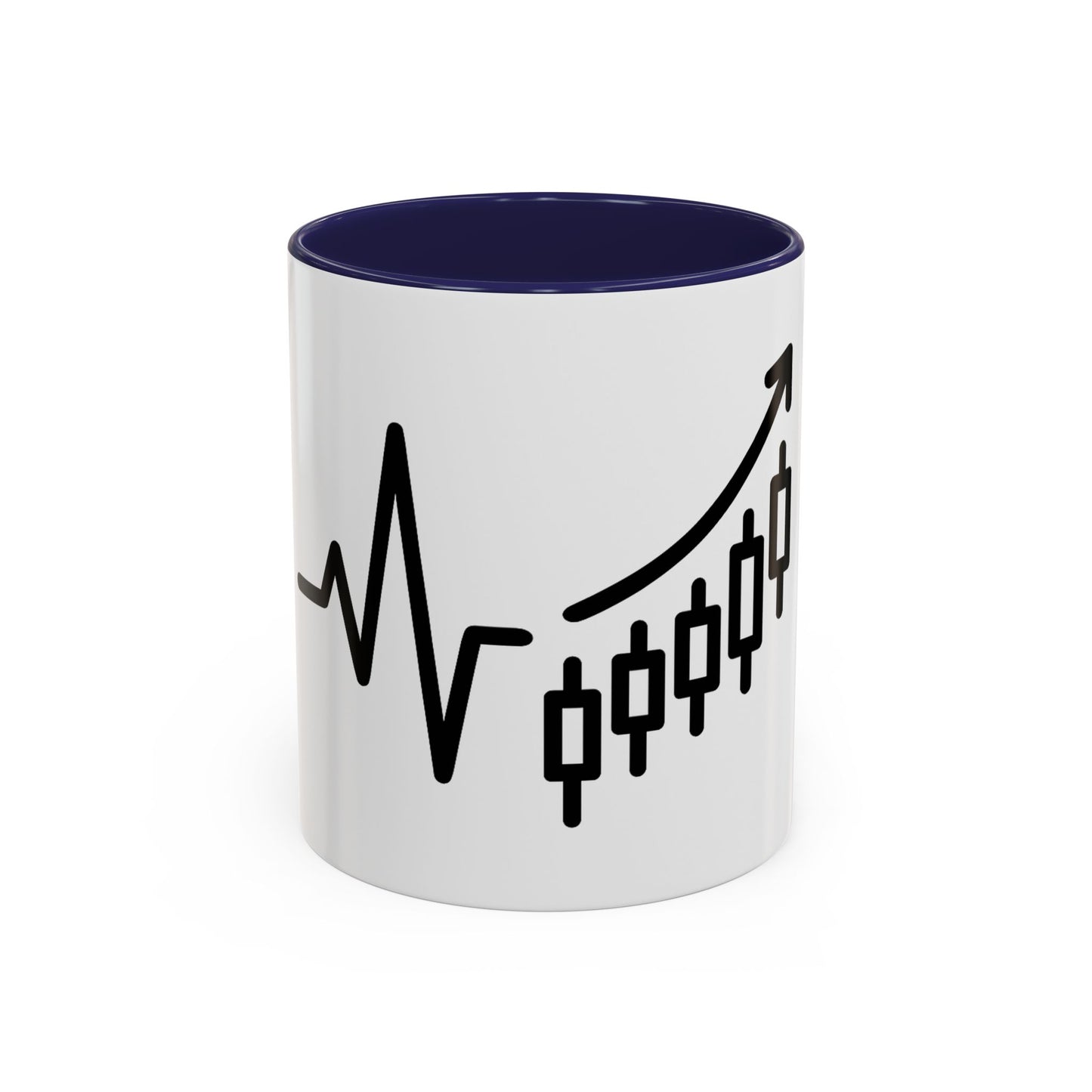 Stock Market Heartbeat Accent Coffee Mug (11, 15oz), Financial Market Trader Gift, Wall Street Investor Mug, Stock Market