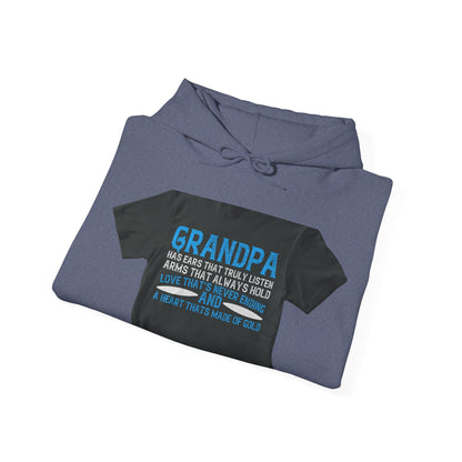 Grandpa has ears that truly listen arms that always hold-02 — Unisex Heavy Blend Hoodie (G18500)