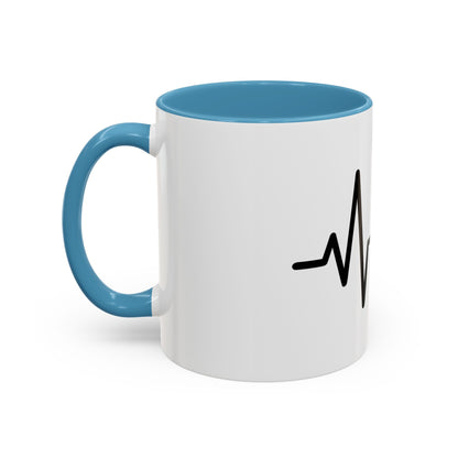 Stock Market Heartbeat Accent Coffee Mug (11, 15oz), Financial Market Trader Gift, Wall Street Investor Mug, Stock Market