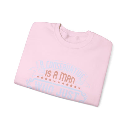 A conservative is a man who just sits and thinks, mostly sits-01 — Unisex Heavy Blend Crewneck (G18000)
