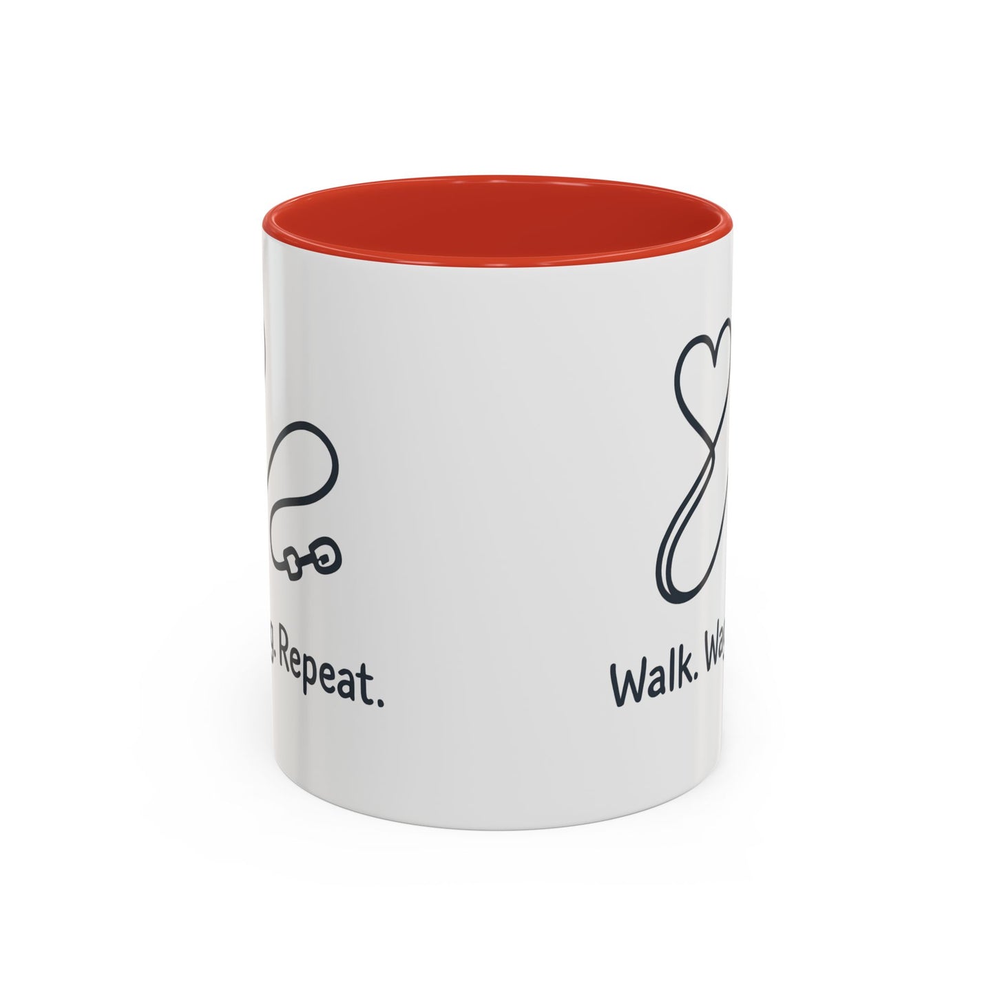Dog Lover's Accent Coffee Mug - Walk Wag Repeat, Pet Owner Gift, Cute Dog Mug, Animal Lover Cup, Cozy Dog Mom Coffee