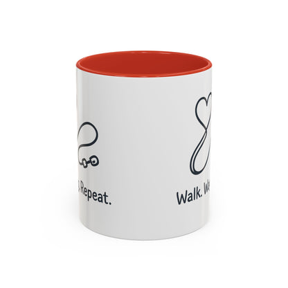 Dog Lover's Accent Coffee Mug - Walk Wag Repeat, Pet Owner Gift, Cute Dog Mug, Animal Lover Cup, Cozy Dog Mom Coffee