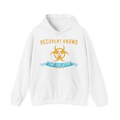 Anyone in recovery knows that isolation is the biggest enemy-01 — Unisex Heavy Blend Hoodie (G18500)
