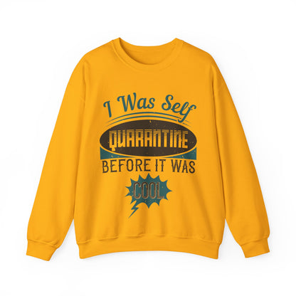 I was self-quarantine before it was cool-01 — Unisex Heavy Blend Crewneck (G18000)