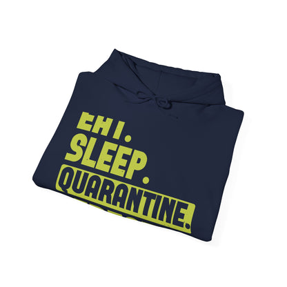 eat sleep quarantine repeat-01 — Unisex Heavy Blend Hoodie (G18500)