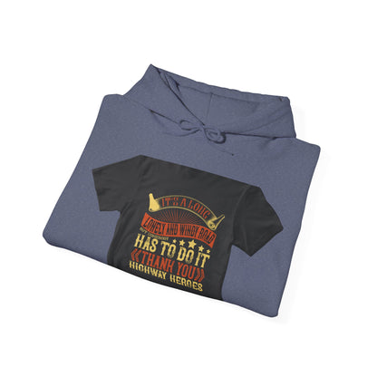 ItΓÇÖs a long, lonely and windy road (2) — Unisex Heavy Blend Hoodie (G18500)