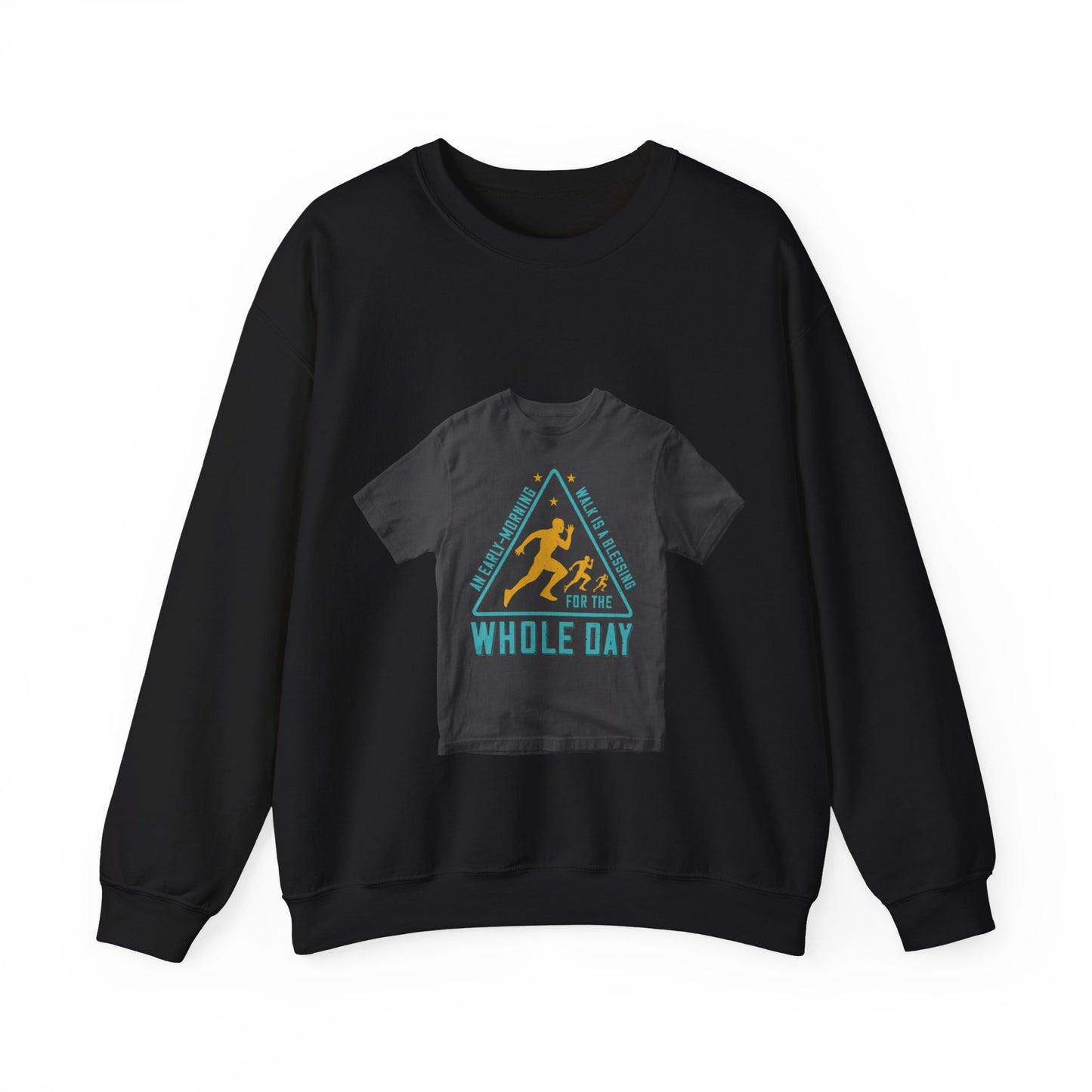An early-morning walk is a blessing for the whole day-0 — Unisex Heavy Blend Crewneck (G18000)