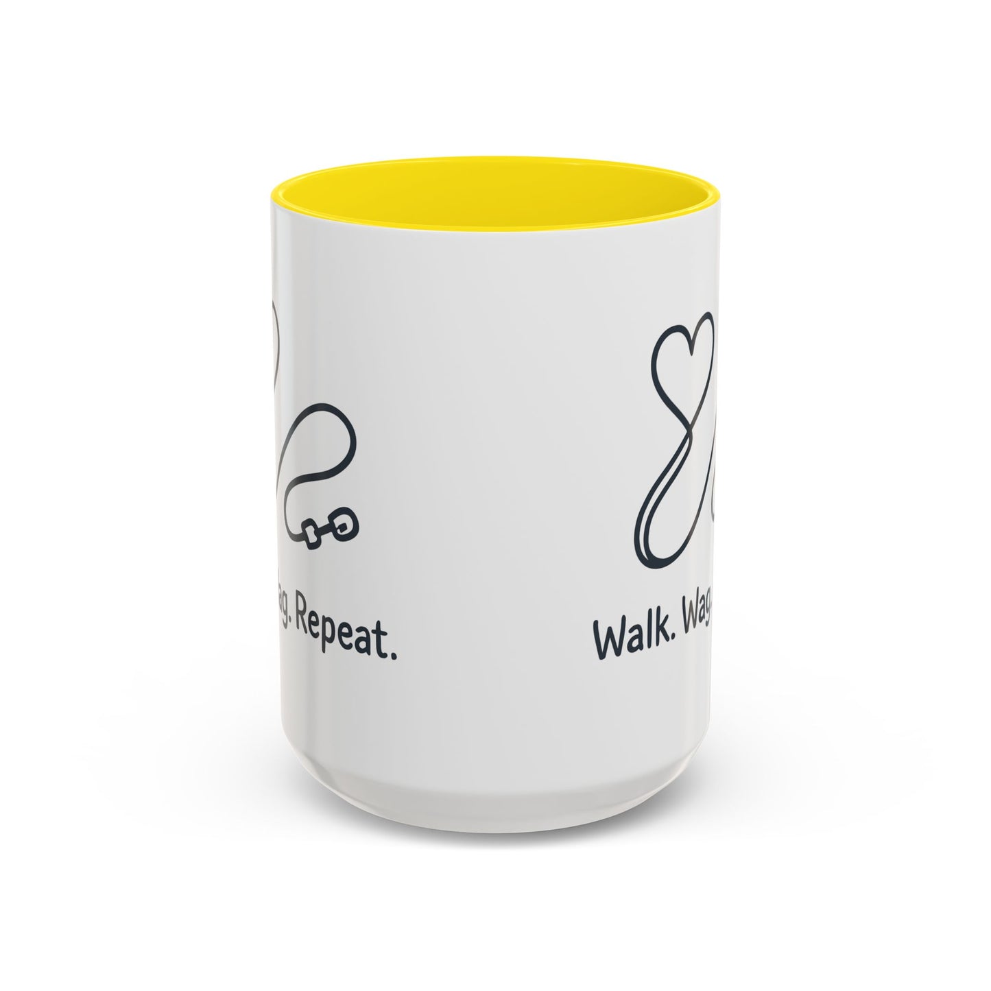 Dog Lover's Accent Coffee Mug - Walk Wag Repeat, Pet Owner Gift, Cute Dog Mug, Animal Lover Cup, Cozy Dog Mom Coffee