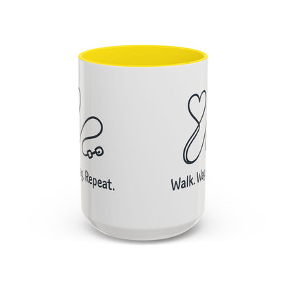 Dog Lover's Accent Coffee Mug - Walk Wag Repeat, Pet Owner Gift, Cute Dog Mug, Animal Lover Cup, Cozy Dog Mom Coffee