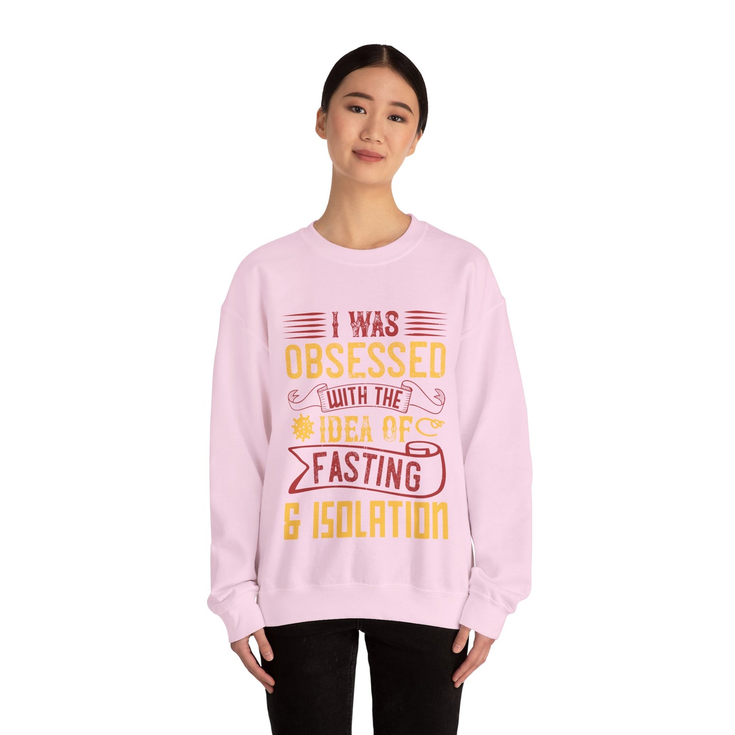 I was obsessed with the idea of fasting and isolation-01 — Unisex Heavy Blend Crewneck (G18000)