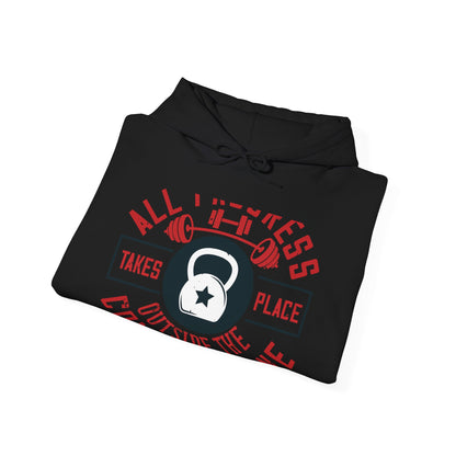 All progress takes place outside the comfort zone-01 — Unisex Heavy Blend Hoodie (G18500)
