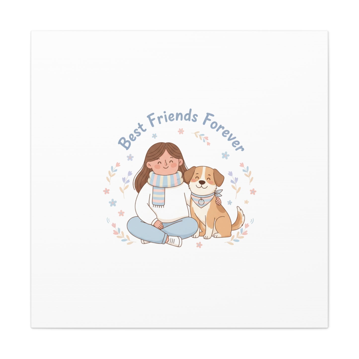 Best Friends Forever Canvas | Pet Owner Matching, Paw Print Art