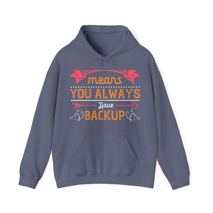 Being sisters means you always have backup 4 design (2) — Unisex Heavy Blend Hoodie (G18500)