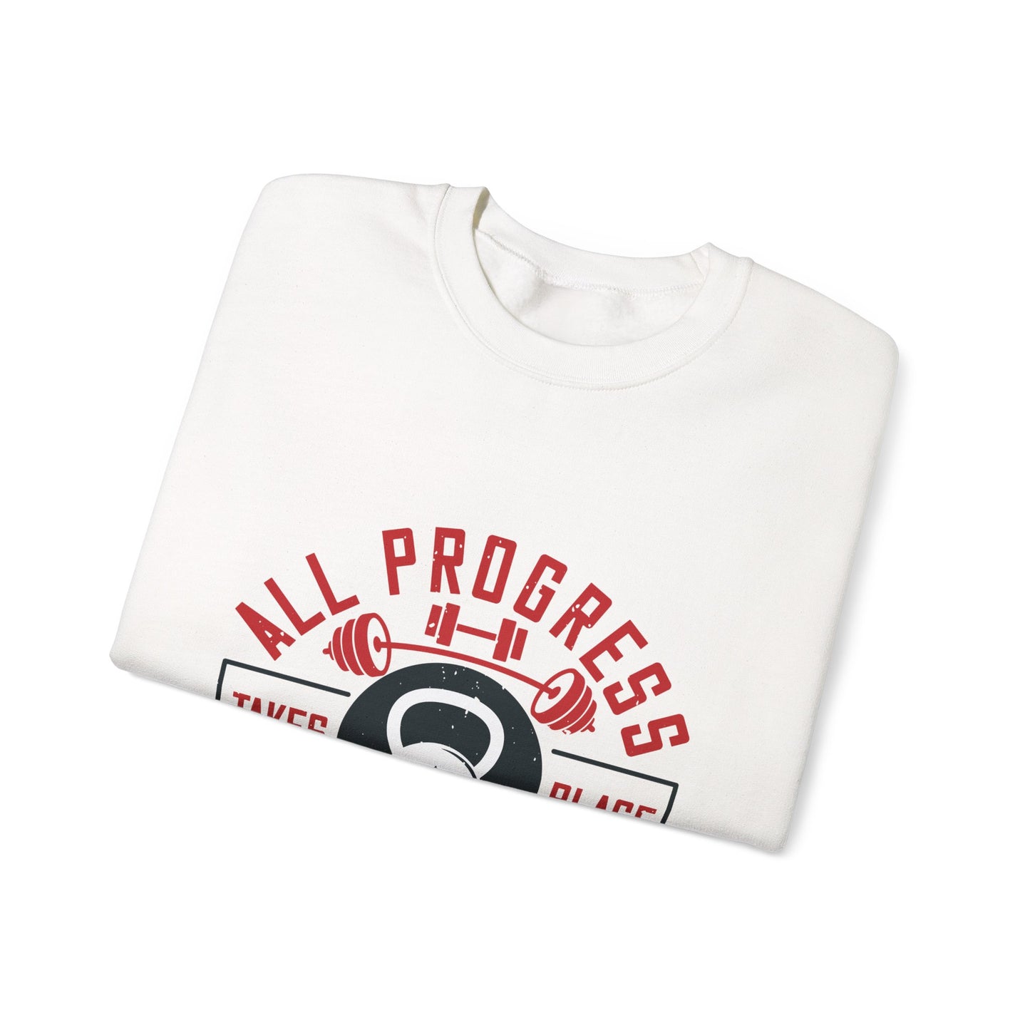 All progress takes place outside the comfort zone-01 — Unisex Heavy Blend Crewneck (G18000)