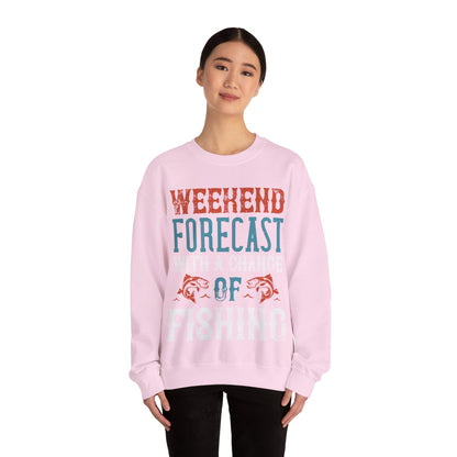 WEEKEND FORECAST WITH A CHANGE OF FISHING-01 — Unisex Heavy Blend Crewneck (G18000)