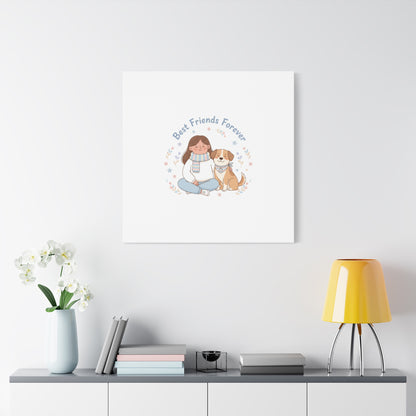 Best Friends Forever Canvas | Pet Owner Matching, Paw Print Art