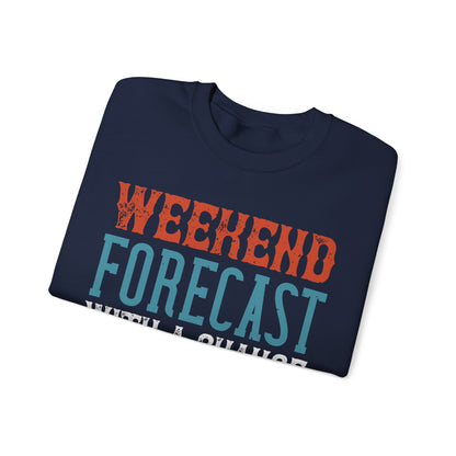WEEKEND FORECAST WITH A CHANGE OF FISHING-01 — Unisex Heavy Blend Crewneck (G18000)