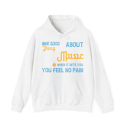 One good thing about music, when it hits you, you feel no pain-01 — Unisex Heavy Blend Hoodie (G18500)