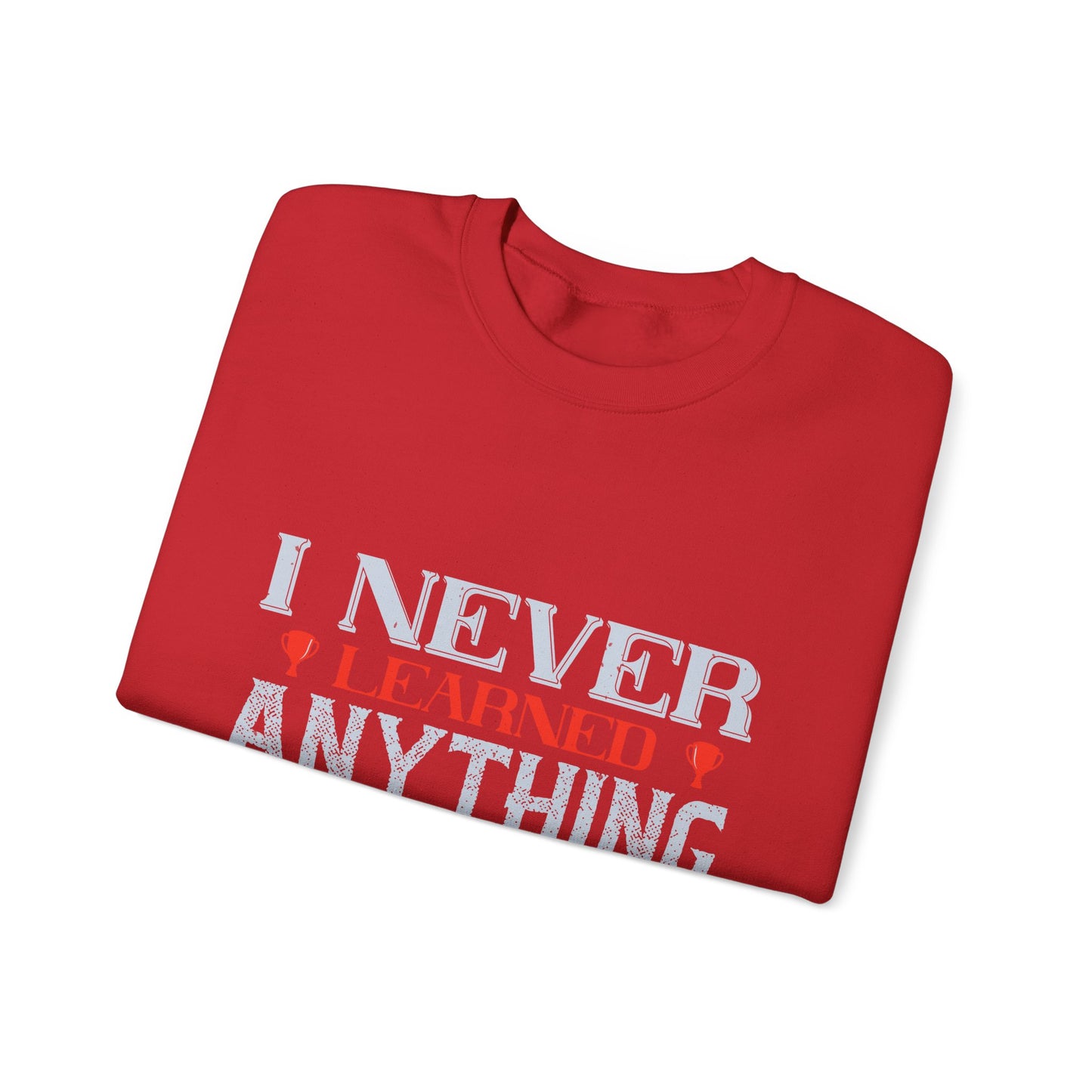 I never learned anything from a match that I won-01 — Unisex Heavy Blend Crewneck (G18000)