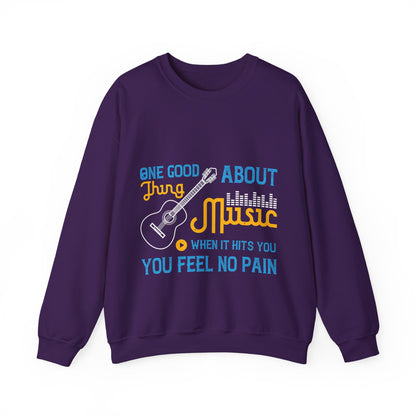 One good thing about music, when it hits you, you feel no pain-01 — Unisex Heavy Blend Crewneck (G18000)
