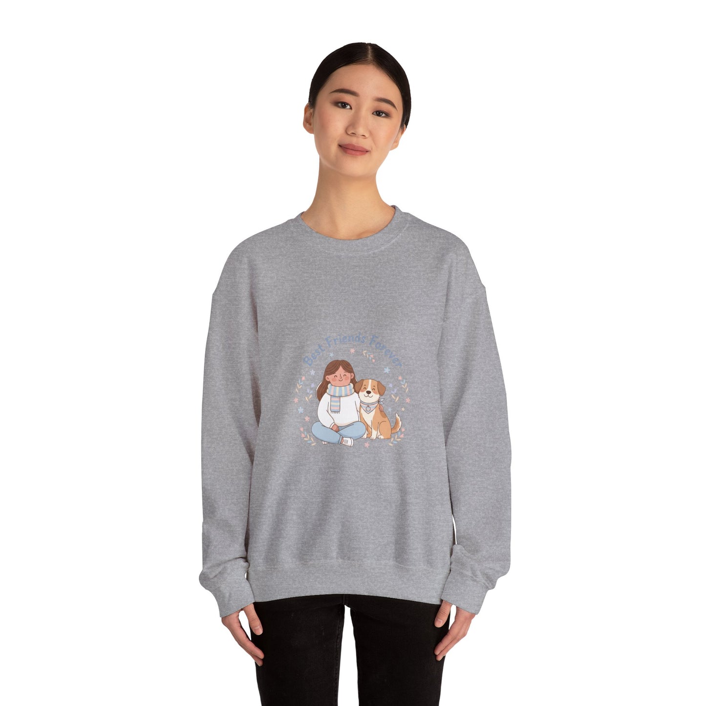 Best Friends Forever Crewneck Sweatshirt | pet owner matching, paw print design