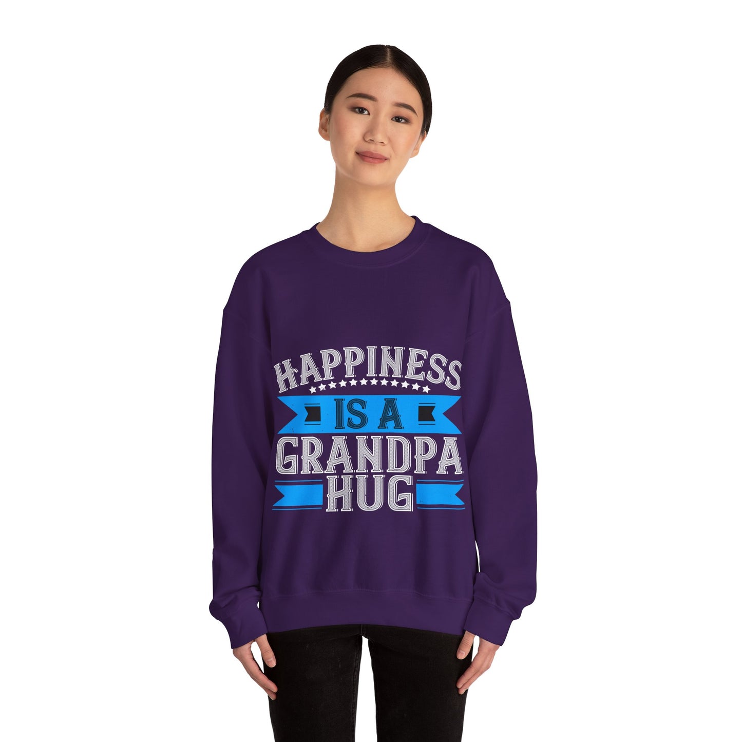 Happiness is a grandpa hug-01 — Unisex Heavy Blend Crewneck (G18000)