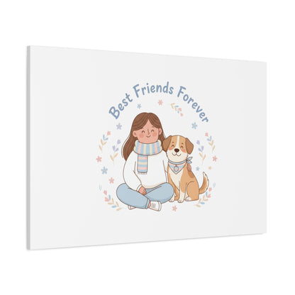 Best Friends Forever Canvas | Pet Owner Matching, Paw Print Art