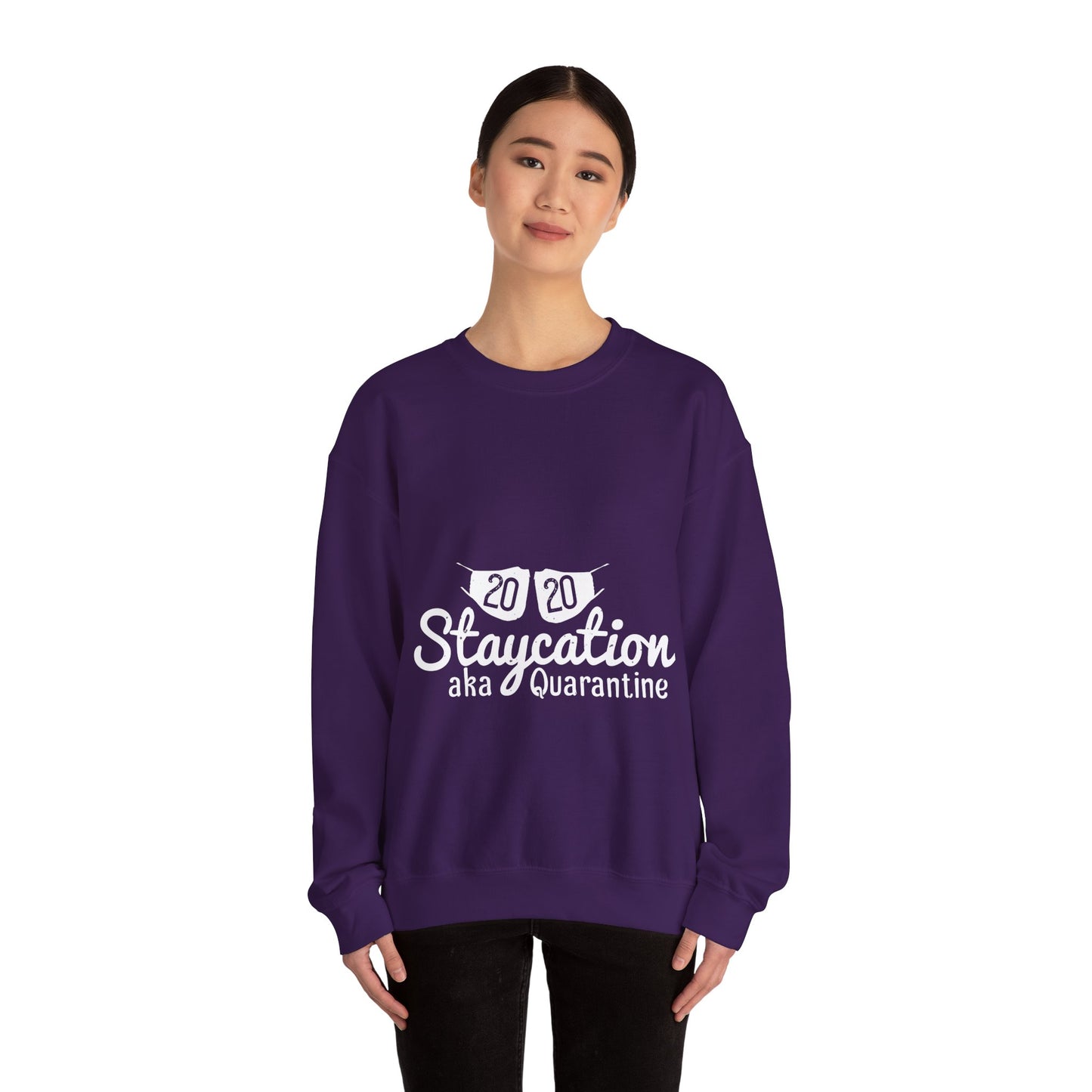 2020 staycation aka quarantine-01 — Unisex Heavy Blend Crewneck (G18000)