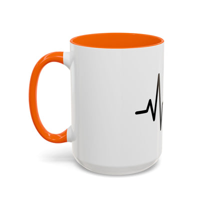Stock Market Heartbeat Accent Coffee Mug (11, 15oz), Financial Market Trader Gift, Wall Street Investor Mug, Stock Market