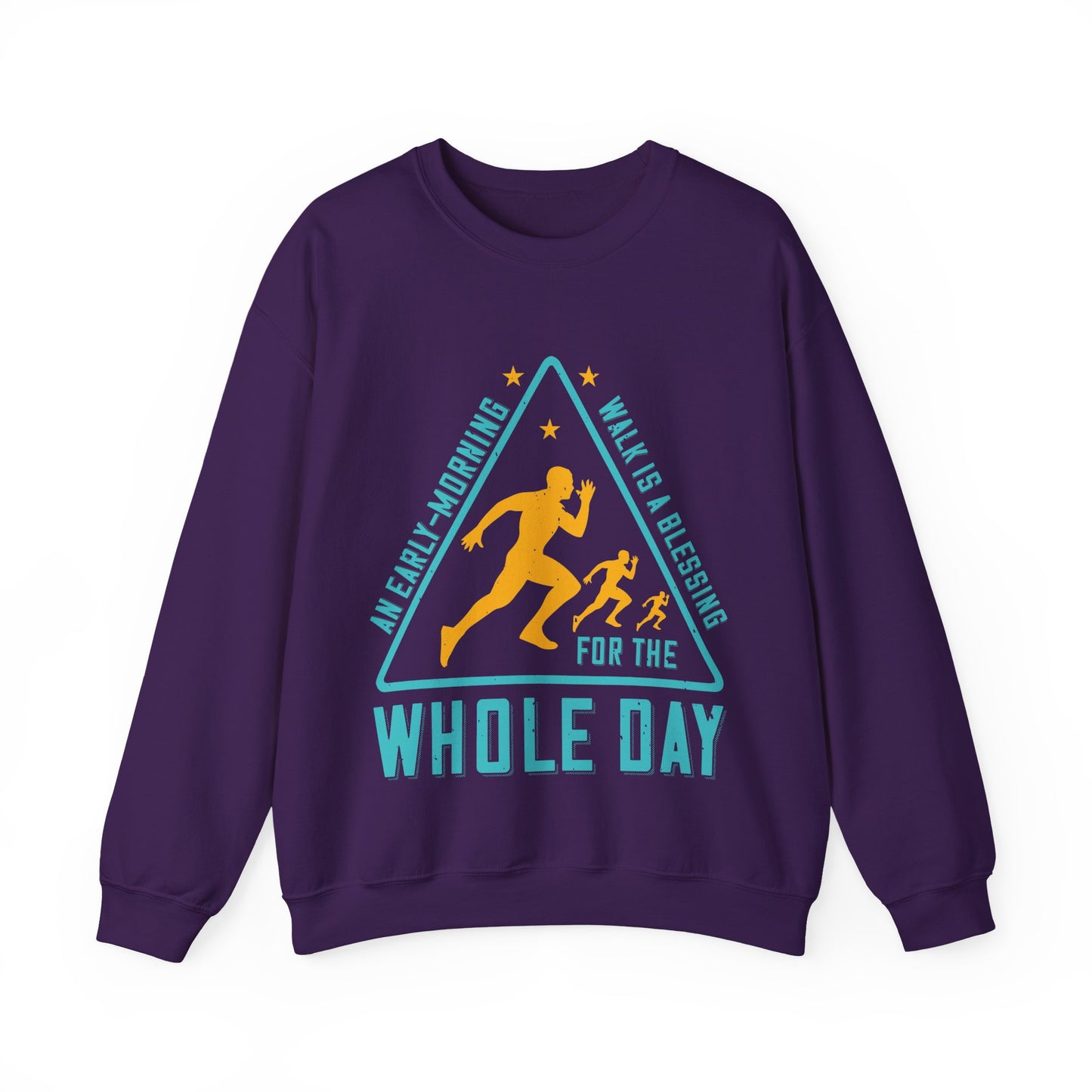 An early-morning walk is a blessing for the whole day-01 — Unisex Heavy Blend Crewneck (G18000)