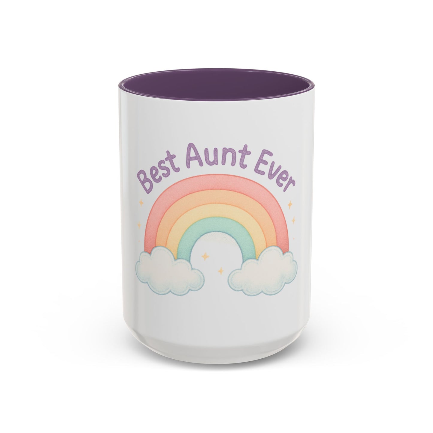 Best Aunt Ever Rainbow Coffee Mug, Gift for Aunts, 11oz, 15oz, Cute Mug, Birthday Gift, Unique Coffee Cup