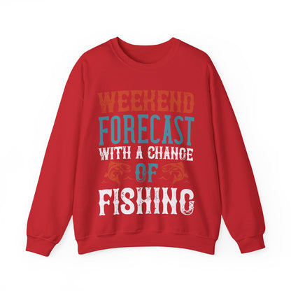 WEEKEND FORECAST WITH A CHANGE OF FISHING-01 — Unisex Heavy Blend Crewneck (G18000)