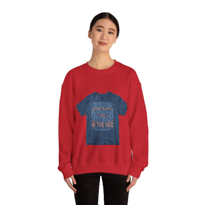 The politicians were talking themselves red, white and blue in the face — Unisex Heavy Blend Crewneck (G18000)