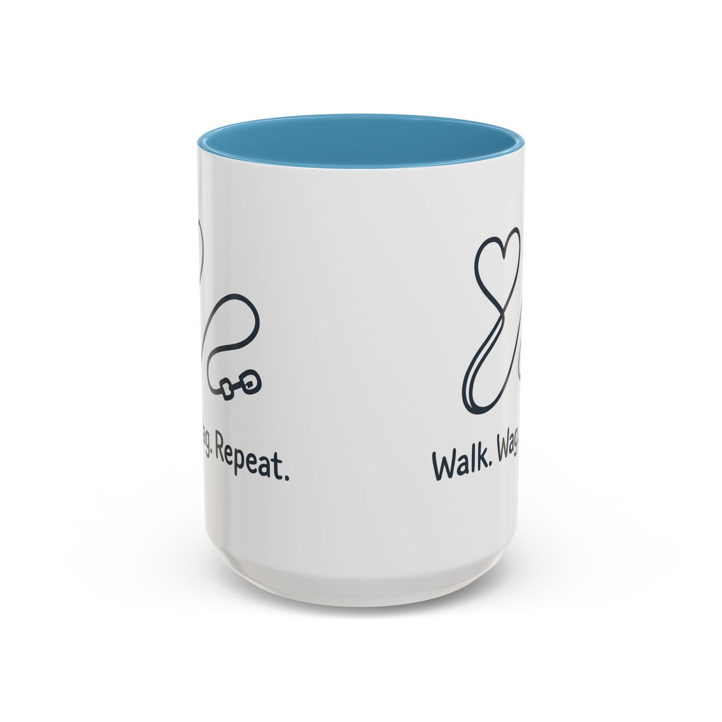 Dog Lover's Accent Coffee Mug - Walk Wag Repeat, Pet Owner Gift, Cute Dog Mug, Animal Lover Cup, Cozy Dog Mom Coffee