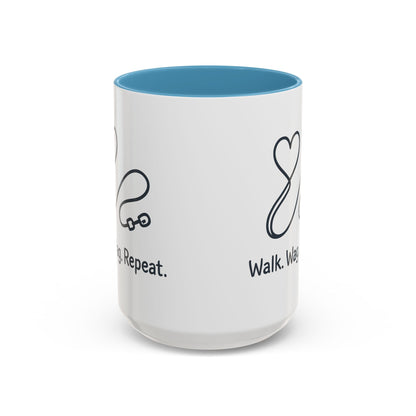 Dog Lover's Accent Coffee Mug - Walk Wag Repeat, Pet Owner Gift, Cute Dog Mug, Animal Lover Cup, Cozy Dog Mom Coffee