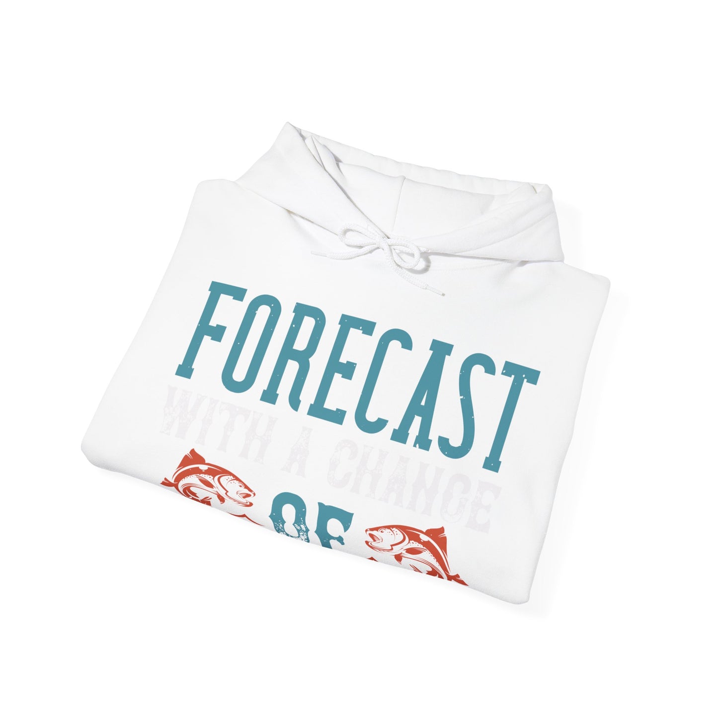 WEEKEND FORECAST WITH A CHANGE OF FISHING-01 — Unisex Heavy Blend Hoodie (G18500)