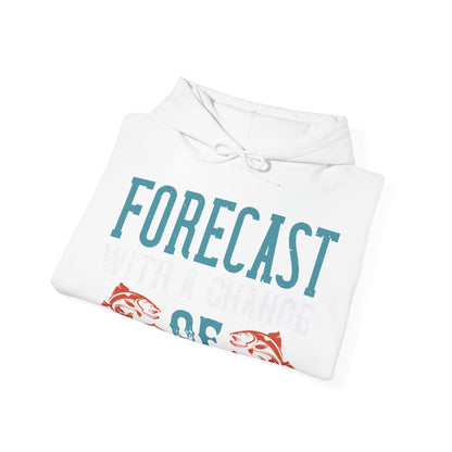 WEEKEND FORECAST WITH A CHANGE OF FISHING-01 — Unisex Heavy Blend Hoodie (G18500)