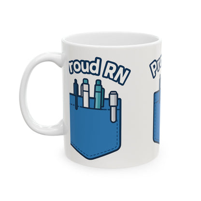 Proud RN Ceramic Mug: Ideal Gift for Nurses, Nurse Appreciation, Healthcare Professional, Coffee Lover, Unique Nursing Mug
