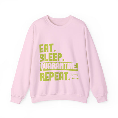 eat sleep quarantine repeat-01 — Unisex Heavy Blend Crewneck (G18000)