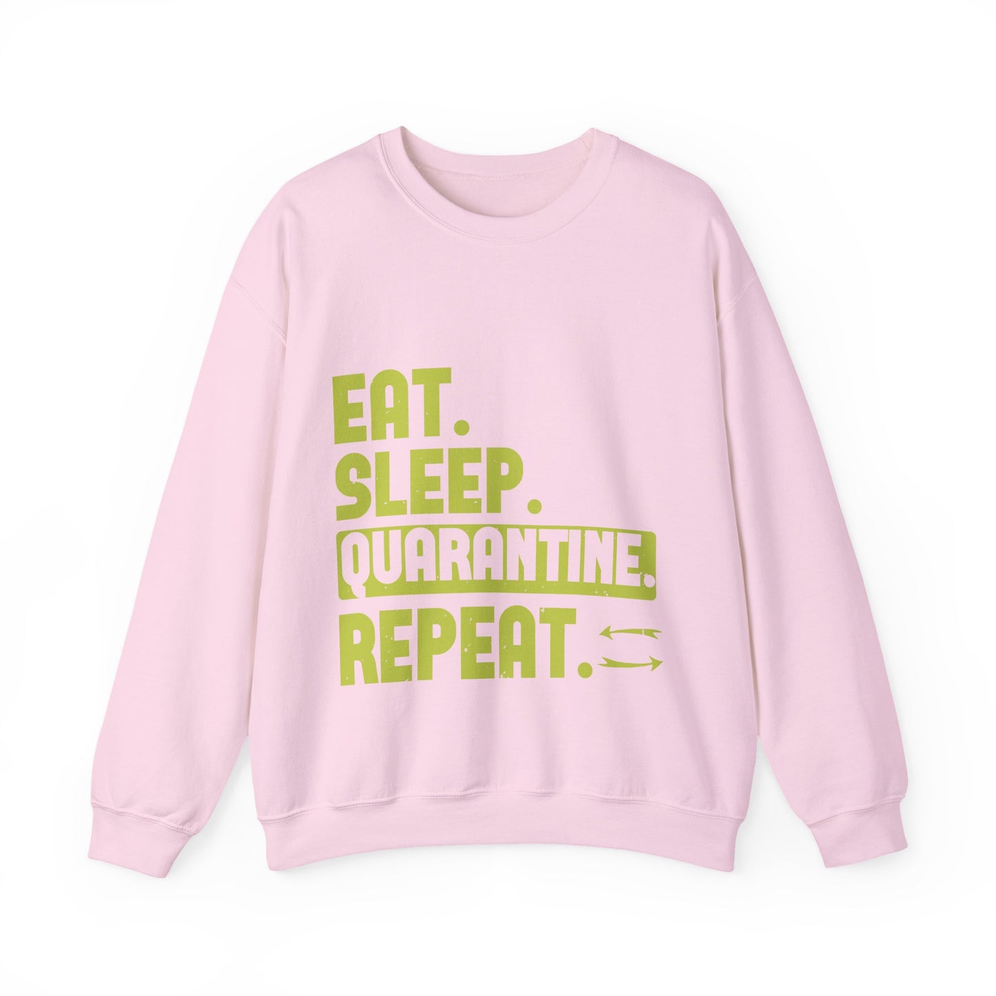 eat sleep quarantine repeat-01 — Unisex Heavy Blend Crewneck (G18000)