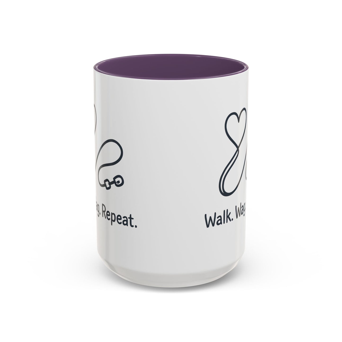 Dog Lover's Accent Coffee Mug - Walk Wag Repeat, Pet Owner Gift, Cute Dog Mug, Animal Lover Cup, Cozy Dog Mom Coffee
