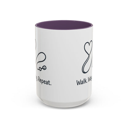 Dog Lover's Accent Coffee Mug - Walk Wag Repeat, Pet Owner Gift, Cute Dog Mug, Animal Lover Cup, Cozy Dog Mom Coffee