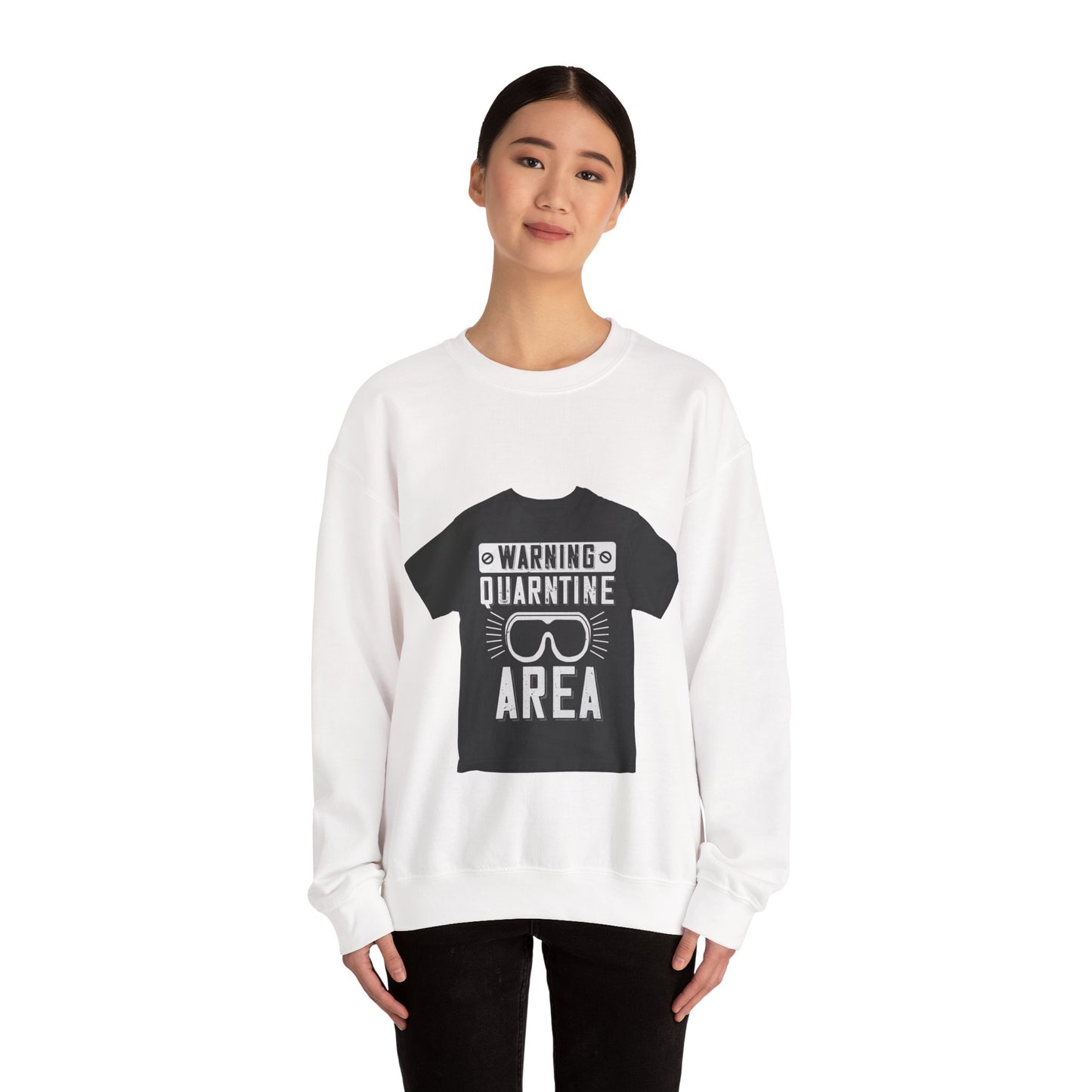 warning quarantine area — Unisex Heavy Blend Crewneck (G18000)