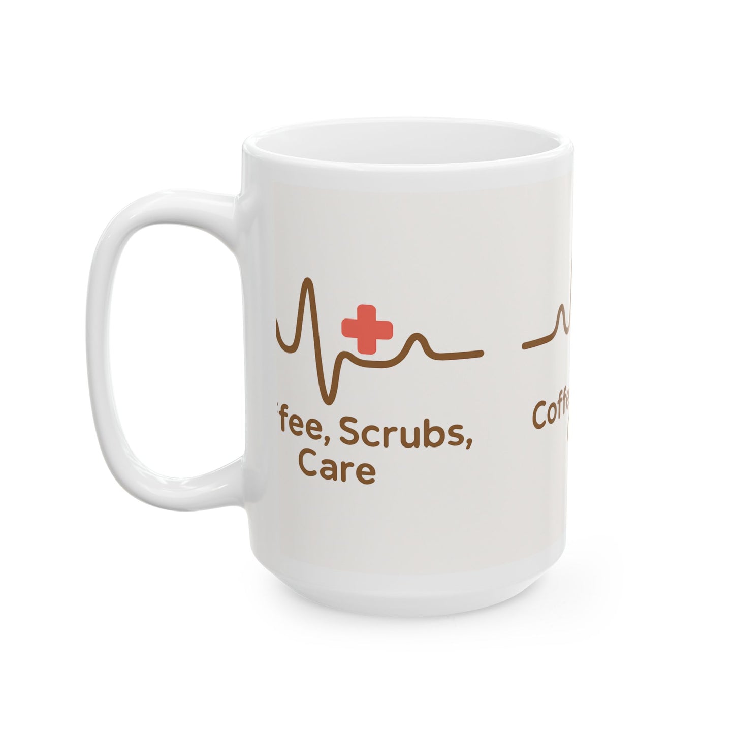 Heartbeats & Coffee Inspirational Mug - Nurse Gift, Medical Professional Humor, Healthcare Appreciation, Unique Coffee Cup