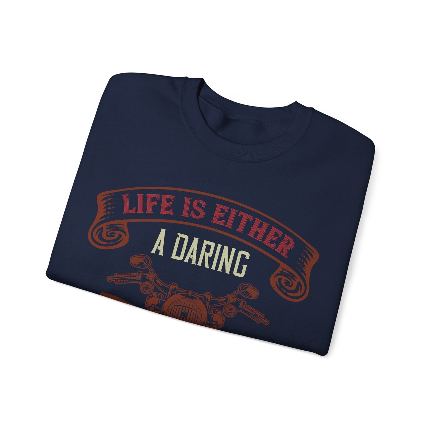 life is either a daring adventure or nothing-01 — Unisex Heavy Blend Crewneck (G18000)