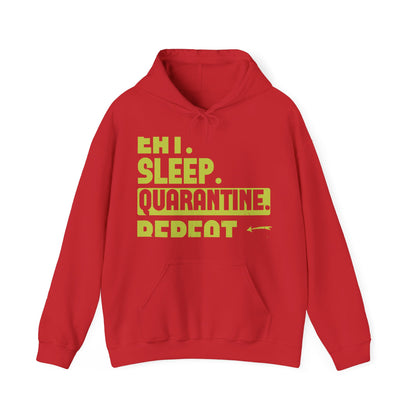 eat sleep quarantine repeat-01 — Unisex Heavy Blend Hoodie (G18500)