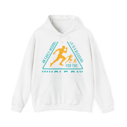 An early-morning walk is a blessing for the whole day-01 — Unisex Heavy Blend Hoodie (G18500)