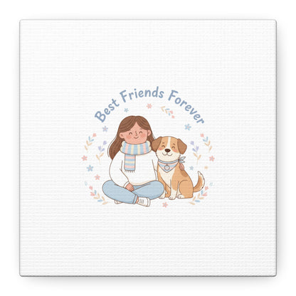 Best Friends Forever Canvas | Pet Owner Matching, Paw Print Art